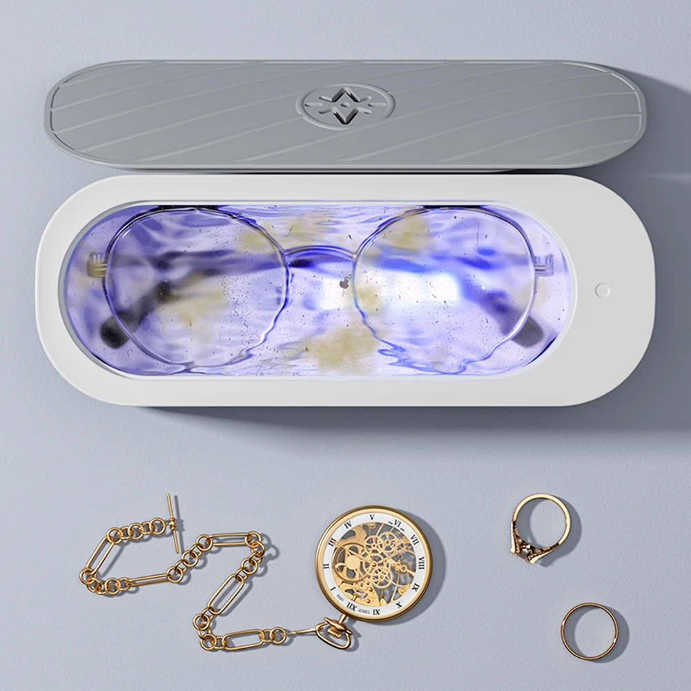 USB Rechargeable Mode Or Battery Mode Ultrasonic Cleaning Machine High Frequency Vibration Wash Cleaner Jewelry Glasses Cleaner