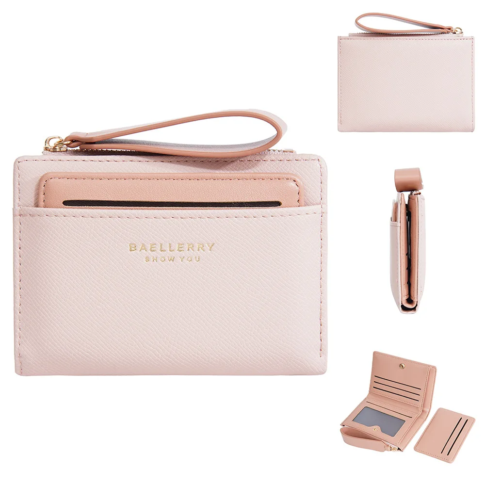 New Colorblock Bifold Zipper Buckle Coin Purse New Hand Women's Short Wallet Fashion Multi-slot Card Holder
