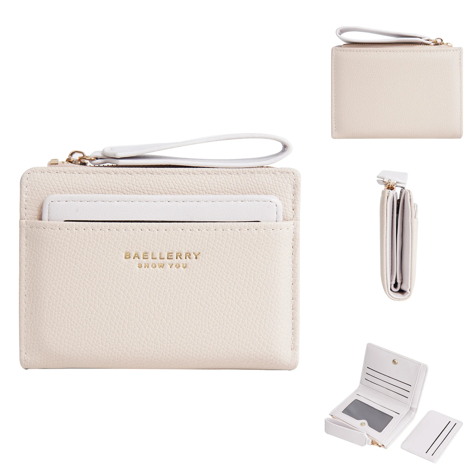 New Colorblock Bifold Zipper Buckle Coin Purse New Hand Women's Short Wallet Fashion Multi-slot Card Holder