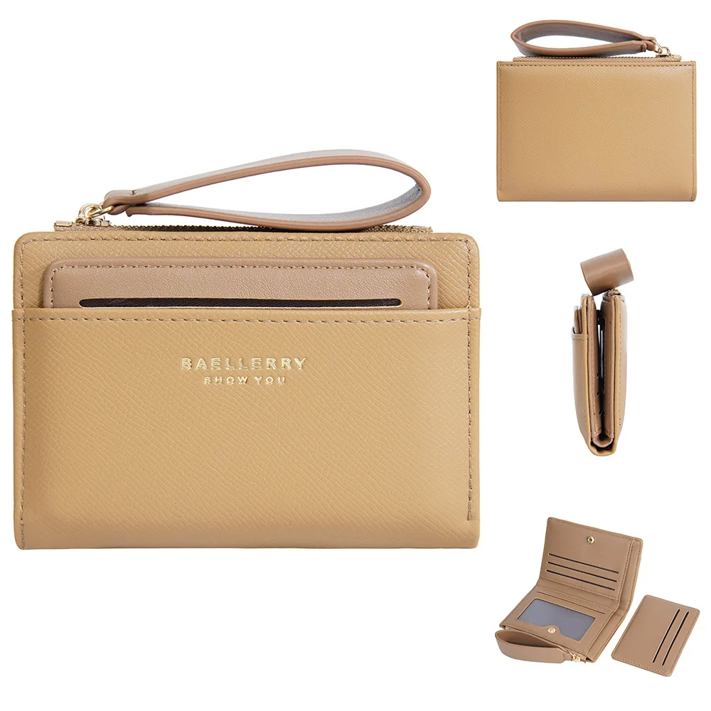 New Colorblock Bifold Zipper Buckle Coin Purse New Hand Women's Short Wallet Fashion Multi-slot Card Holder