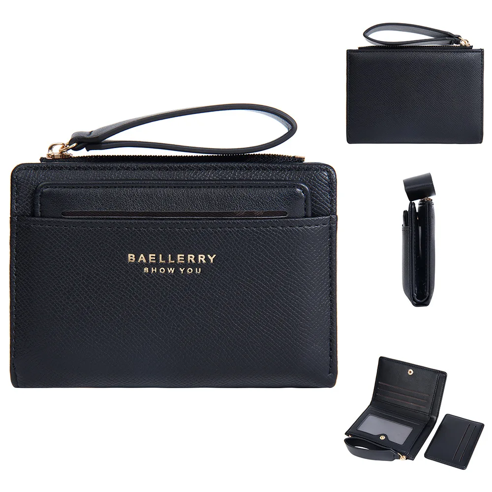 New Colorblock Bifold Zipper Buckle Coin Purse New Hand Women's Short Wallet Fashion Multi-slot Card Holder
