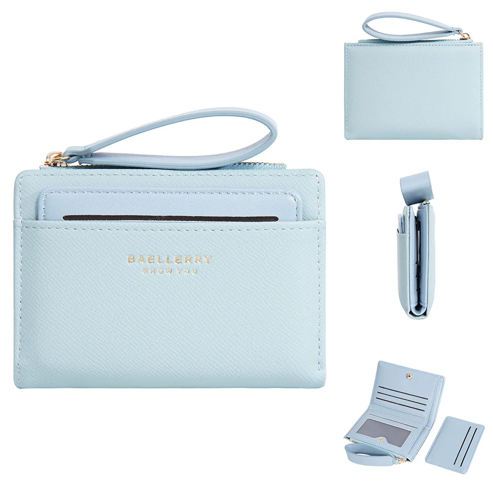 New Colorblock Bifold Zipper Buckle Coin Purse New Hand Women's Short Wallet Fashion Multi-slot Card Holder