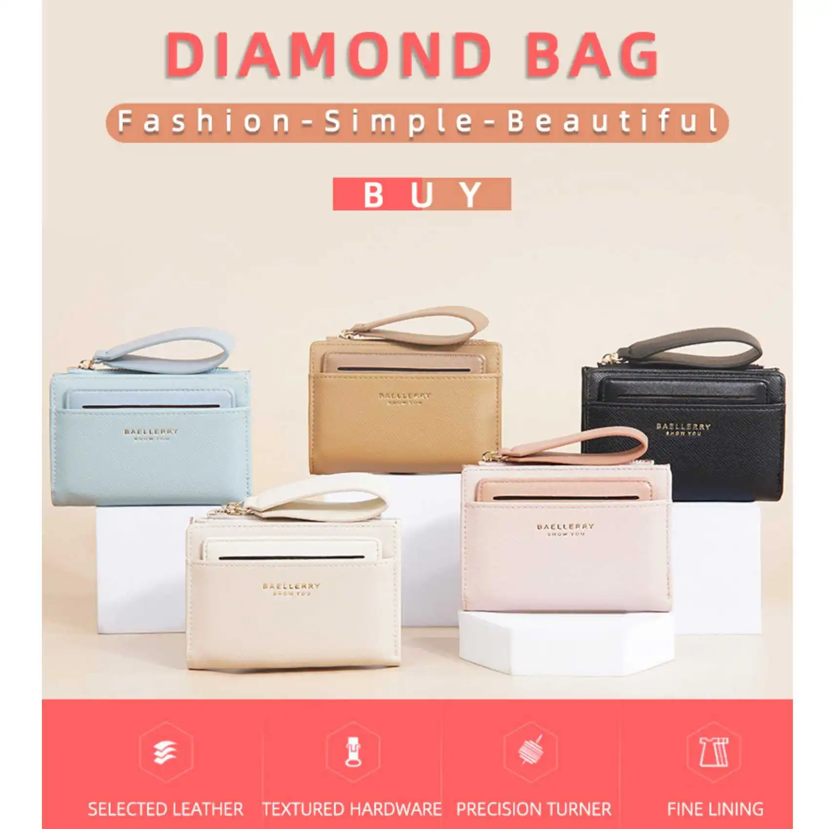New Colorblock Bifold Zipper Buckle Coin Purse New Hand Women's Short Wallet Fashion Multi-slot Card Holder