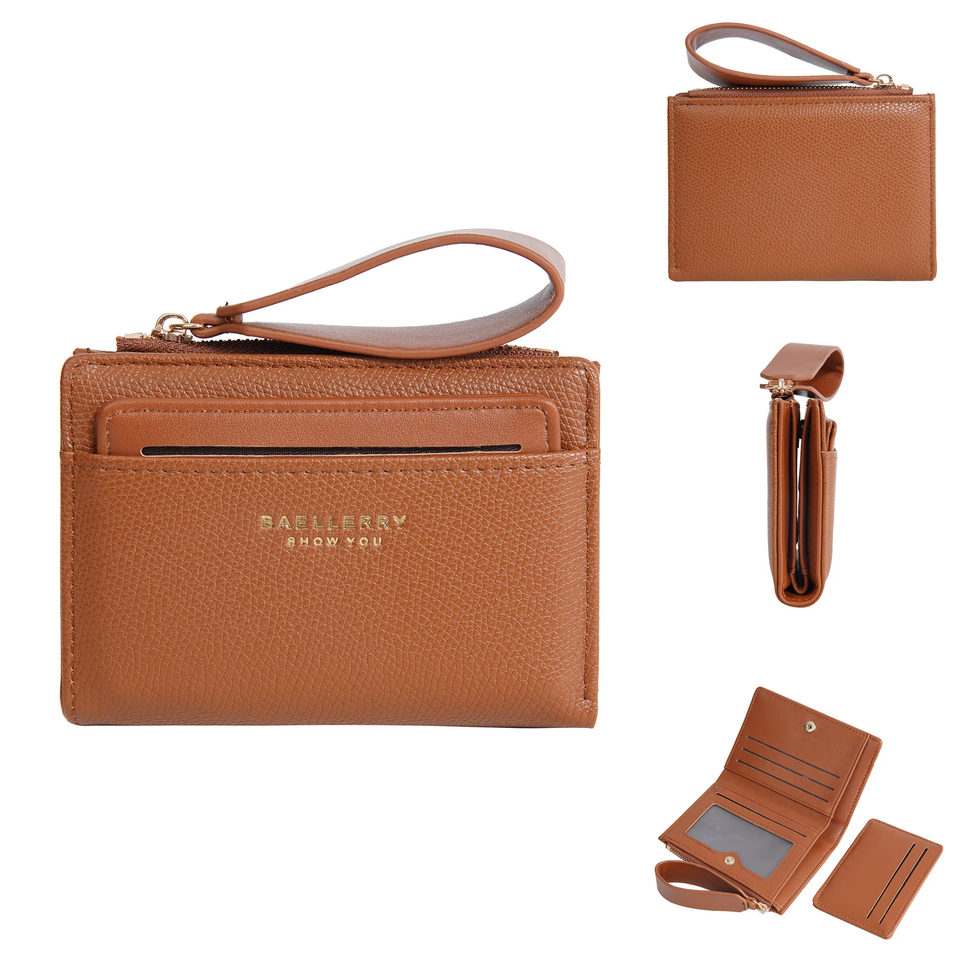 New Colorblock Bifold Zipper Buckle Coin Purse New Hand Women's Short Wallet Fashion Multi-slot Card Holder