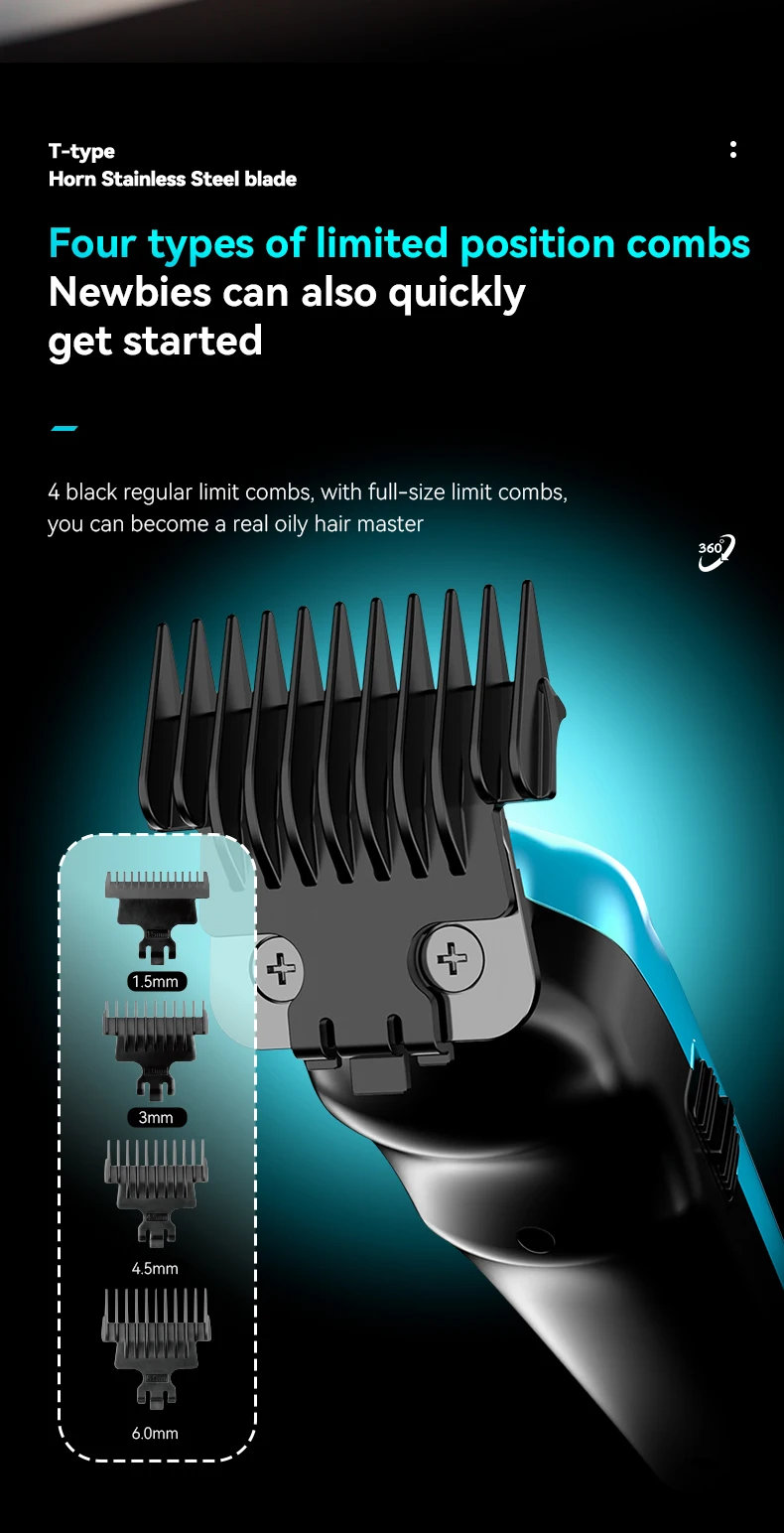 Kemei Hair Clipper Kit for Men 10W Big Power 9000RPM KM-1763 KM-264 Rechargeable Trimmers KM-1112 Professional Electric Shaver