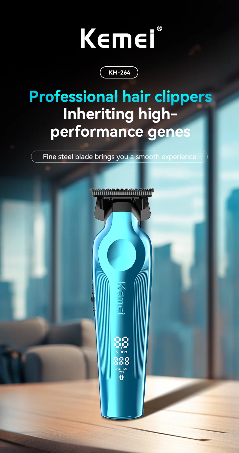 Kemei Hair Clipper Kit for Men 10W Big Power 9000RPM KM-1763 KM-264 Rechargeable Trimmers KM-1112 Professional Electric Shaver