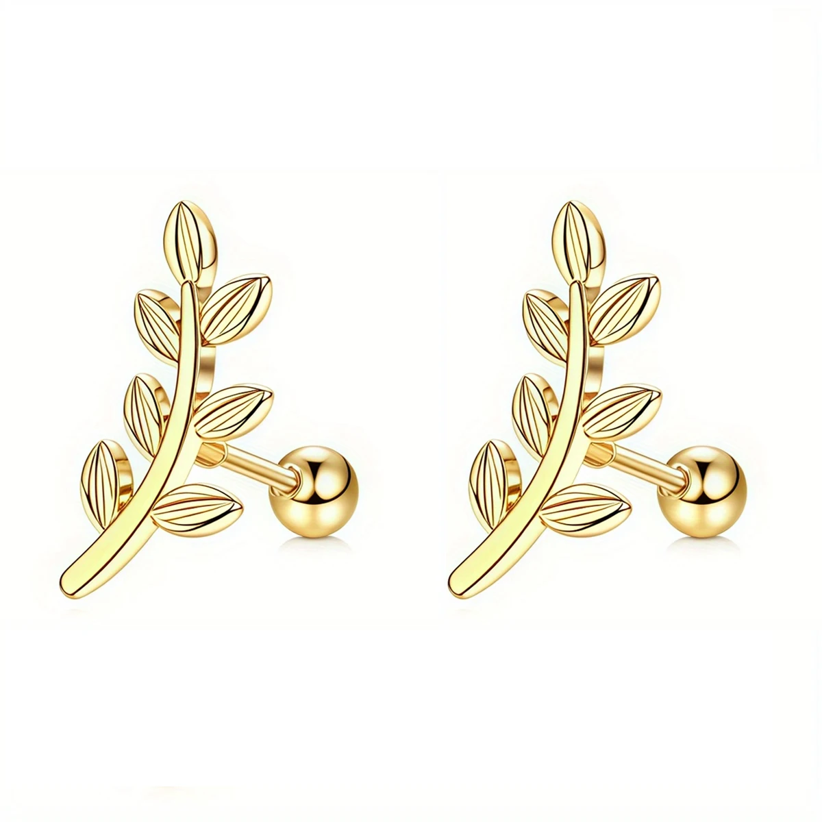 EVISPOL 2Pcs 16G Stainless Steel Screw Back Stud Earrings for Women, Cubic Zerconia Cartilage Conch Helix Ear Piercing Jewelry