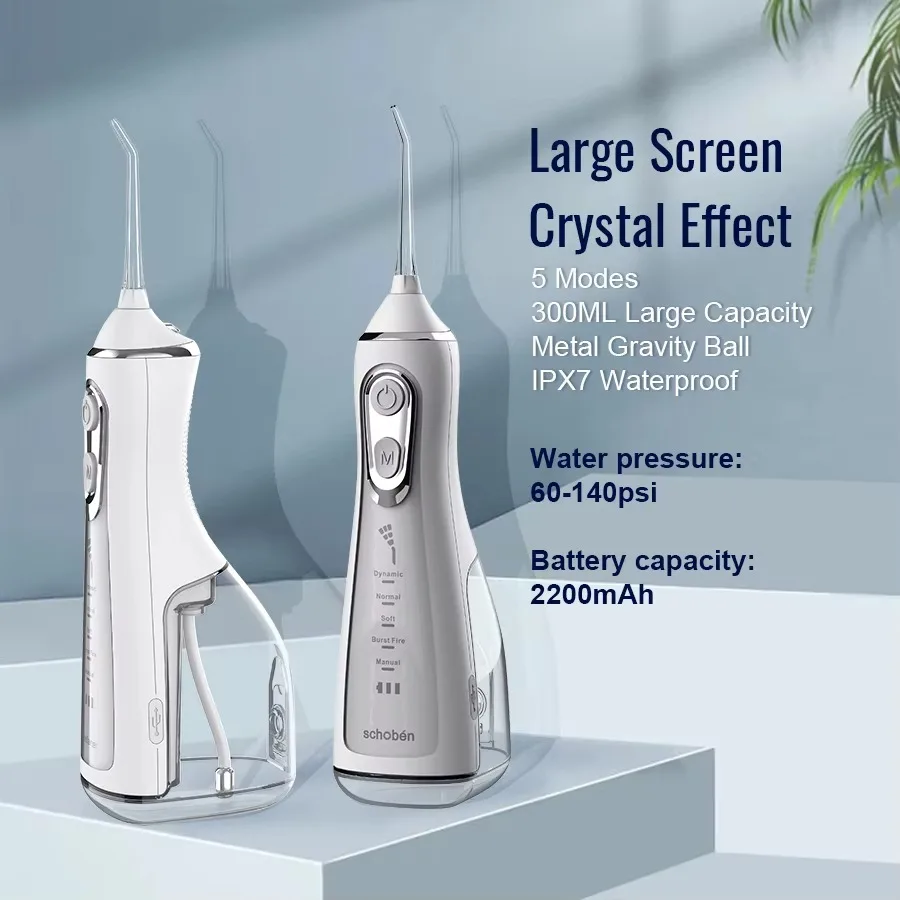 Portabal Electric Oral Irrigator Waterproof Intelligent Water Flosser 5-speed Adjustment Teeth Cleaner Mouth Washing Machine