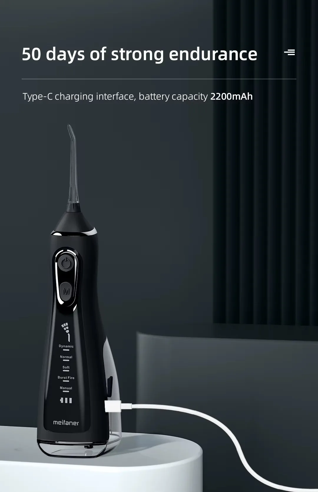 Portabal Electric Oral Irrigator Waterproof Intelligent Water Flosser 5-speed Adjustment Teeth Cleaner Mouth Washing Machine