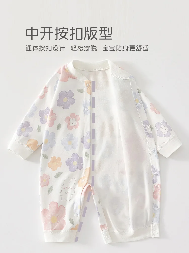 AYNIGIELL Spring & Autumn 0-12 Months Baby Jumpsuits, 100% Cotton Long Sleeve Clothes, Soft Newborn Rompers for Girls & Boys.