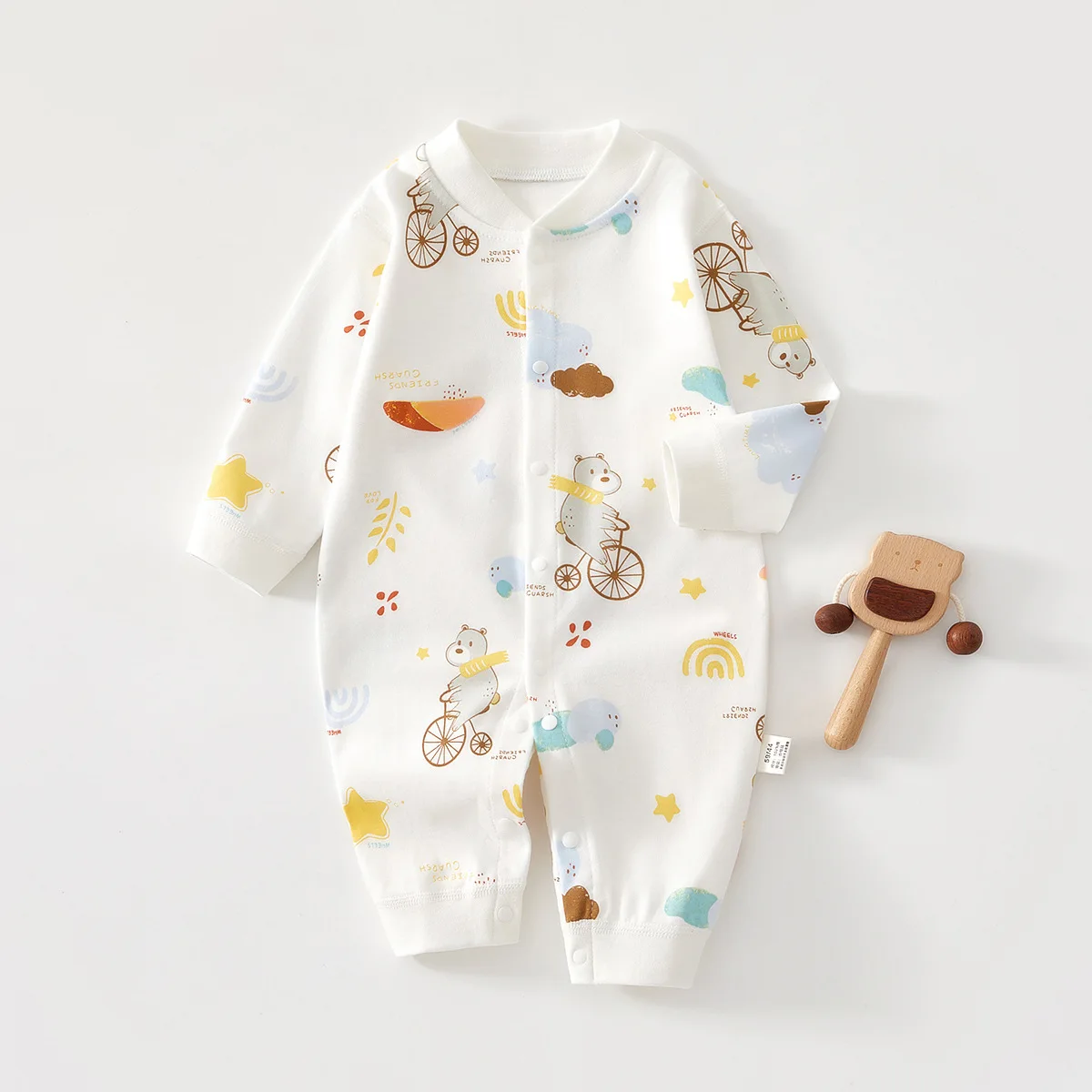 AYNIGIELL Spring & Autumn 0-12 Months Baby Jumpsuits, 100% Cotton Long Sleeve Clothes, Soft Newborn Rompers for Girls & Boys.