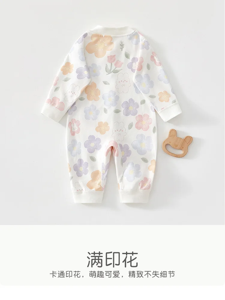 AYNIGIELL Spring & Autumn 0-12 Months Baby Jumpsuits, 100% Cotton Long Sleeve Clothes, Soft Newborn Rompers for Girls & Boys.