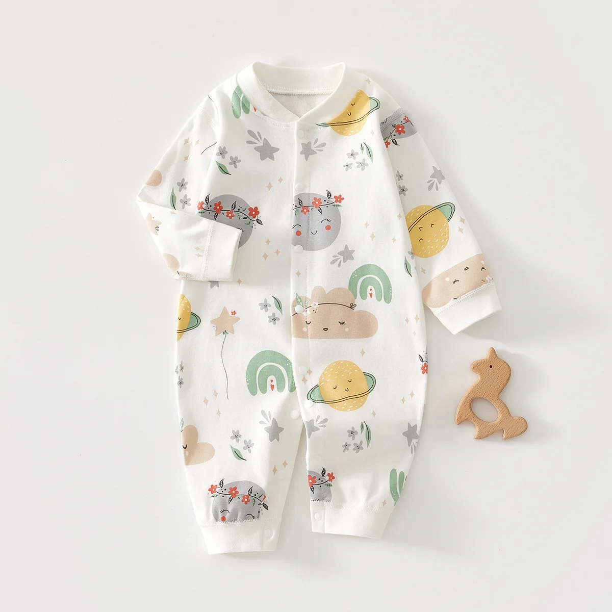 AYNIGIELL Spring & Autumn 0-12 Months Baby Jumpsuits, 100% Cotton Long Sleeve Clothes, Soft Newborn Rompers for Girls & Boys.