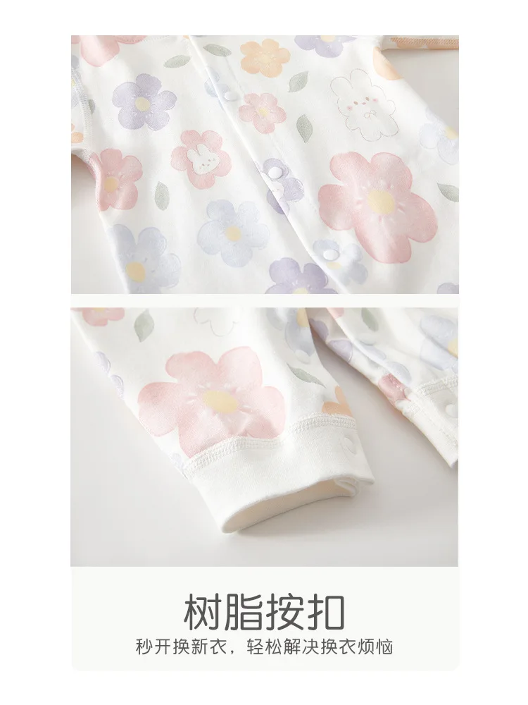 AYNIGIELL Spring & Autumn 0-12 Months Baby Jumpsuits, 100% Cotton Long Sleeve Clothes, Soft Newborn Rompers for Girls & Boys.
