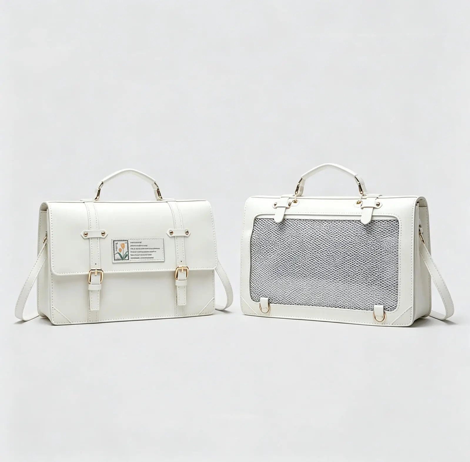 Y2K Preppy Style Large Capacity Ita Backpack Lolita Girl Transparent Fashion DIY Display Shoulder Bag Crossbody Bag Cute Handbag