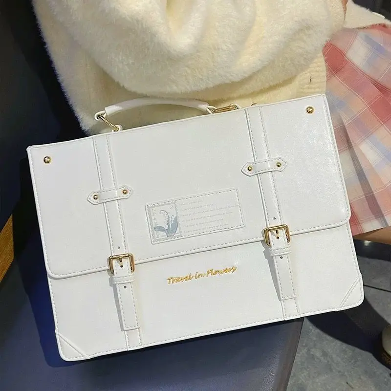 Y2K Preppy Style Large Capacity Ita Backpack Lolita Girl Transparent Fashion DIY Display Shoulder Bag Crossbody Bag Cute Handbag