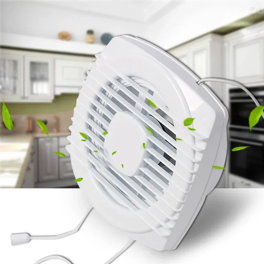 Silent 220V Exhaust Fan 4/6/7inch 110/150/180mm Strong Ventilating Kitchen Bathroom Toilet Window Wall Mounted Extractor