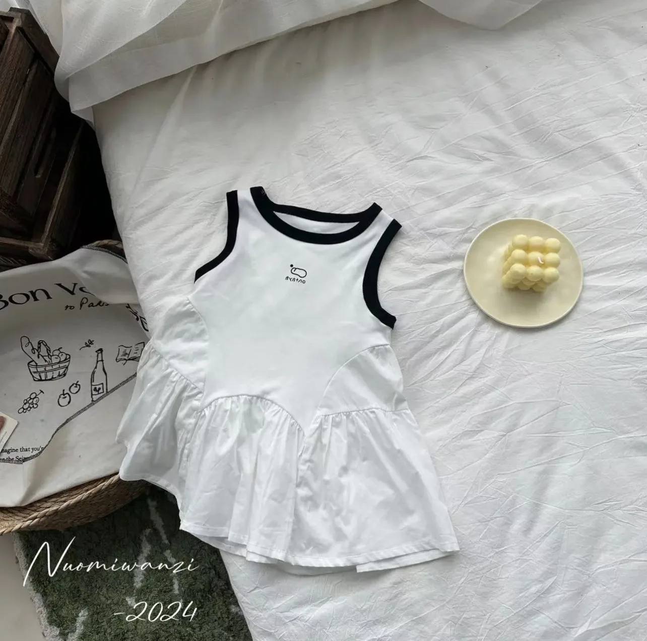 Girls Clothes Summer Stylish Children's Clothing Summer Girls New Style Casual Girls Vest Skirt Korean Style Splicing Dress