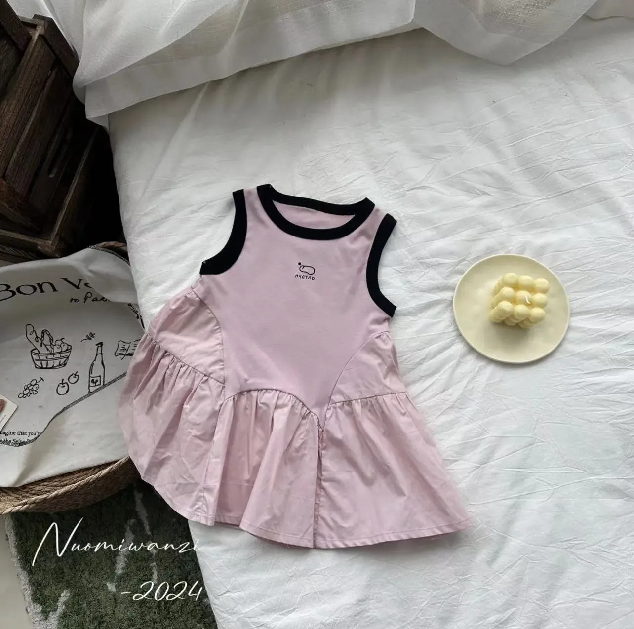 Girls Clothes Summer Stylish Children's Clothing Summer Girls New Style Casual Girls Vest Skirt Korean Style Splicing Dress