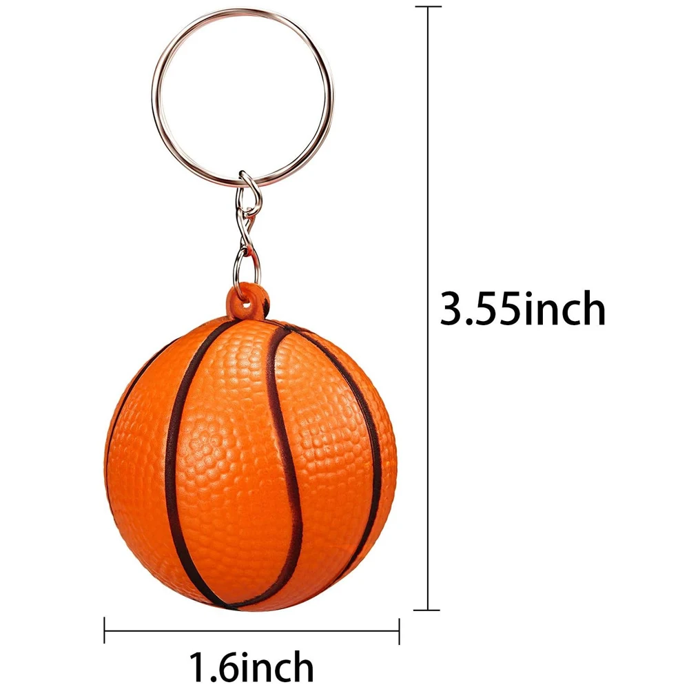 12-24Pcs Basketball Ball Keychain Sports Keychain Creative Mini Keychain Backpack Pendant Car Accessories Gift Sports Theme