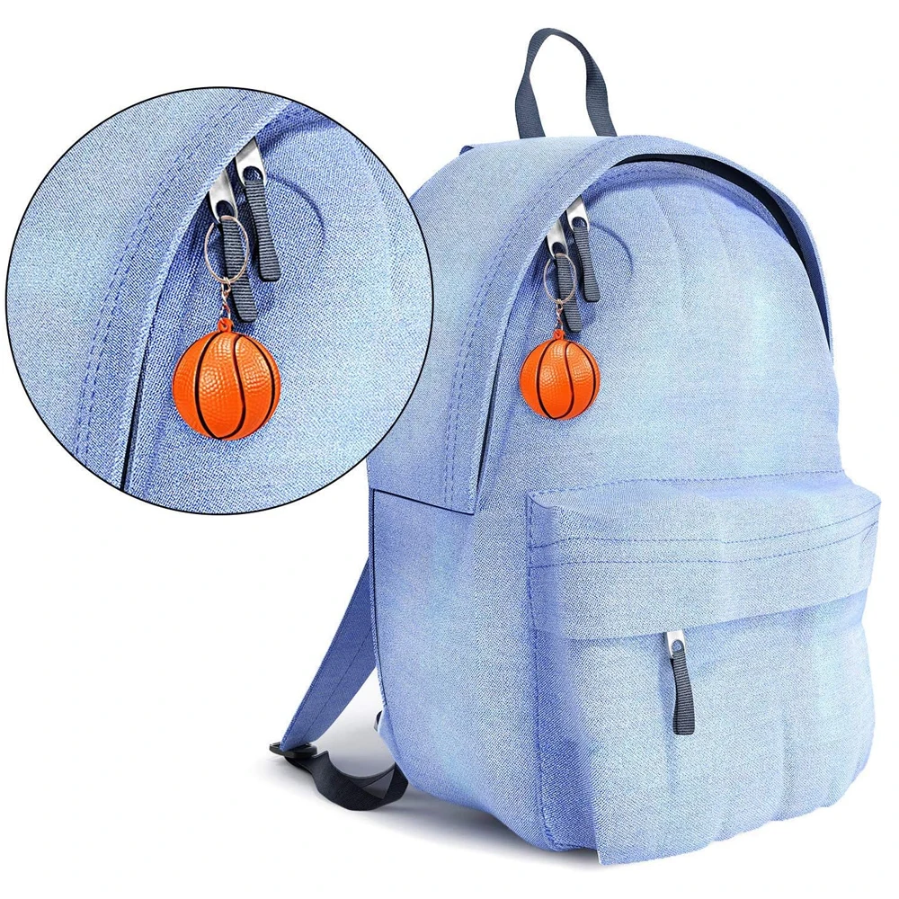 12-24Pcs Basketball Ball Keychain Sports Keychain Creative Mini Keychain Backpack Pendant Car Accessories Gift Sports Theme