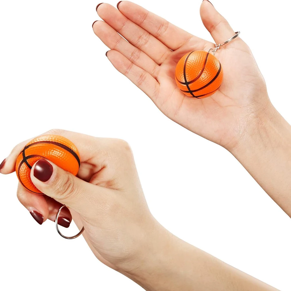 12-24Pcs Basketball Ball Keychain Sports Keychain Creative Mini Keychain Backpack Pendant Car Accessories Gift Sports Theme