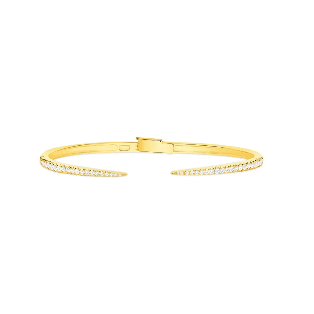 2025 New Arrived Hot Selling Fashion Women Jewelry Thin Spike CZ Paved Open Adjusted Bangle Bracelet