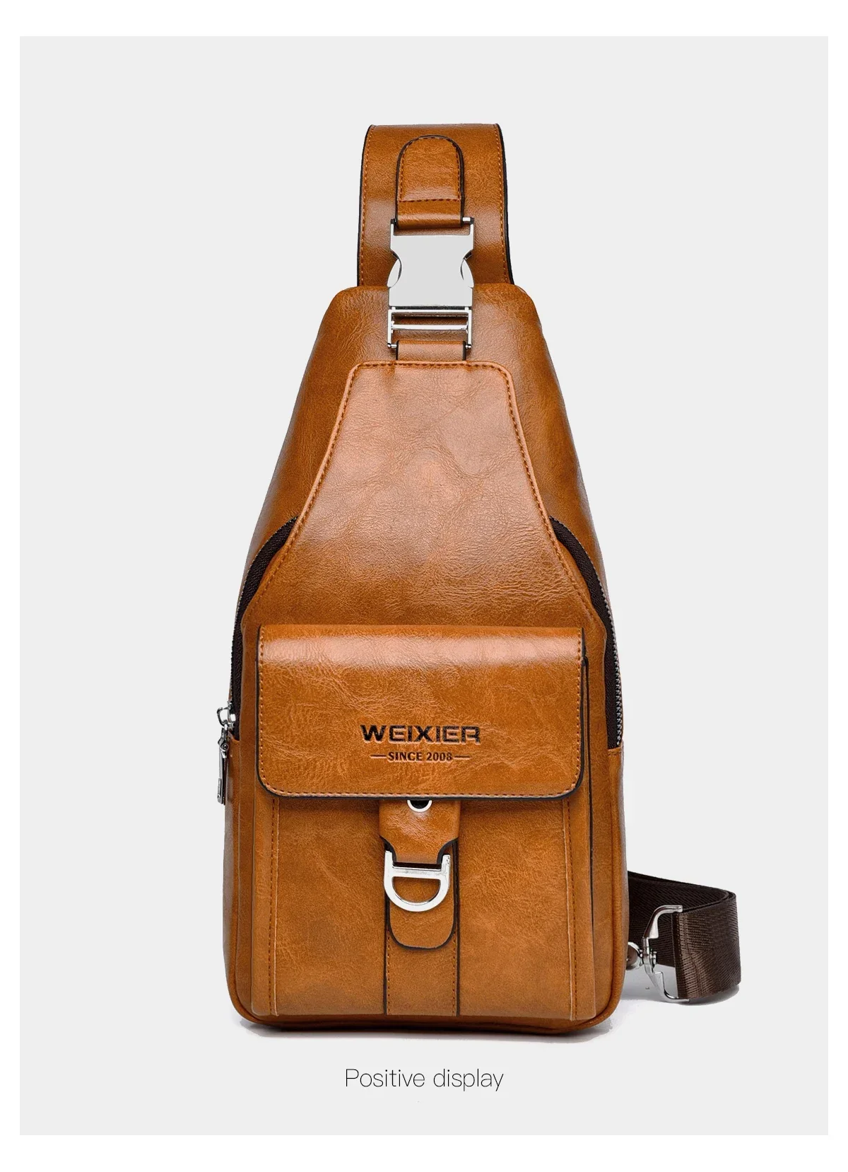 2026 New Men's Bag High Quality PU Leather Men's Chest Bag Simple Waterproof Single Shoulder Crossbody Bags Messenger Bag Gift