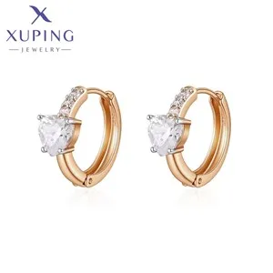 Xuping Jewelry Fashion кольцо Simple Inlayed Stone Charm Copper Alloy Round Gold Color Ring for Women Gifts X001011959