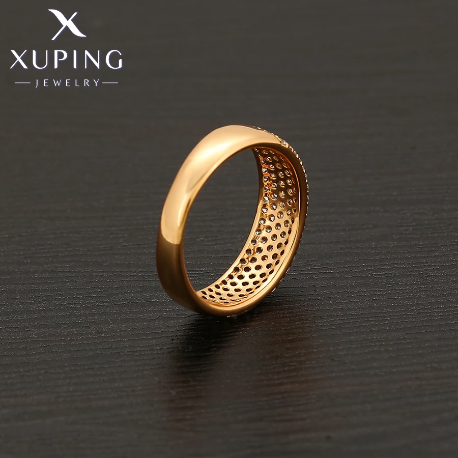 Xuping Jewelry Fashion кольцо Simple Inlayed Stone Charm Copper Alloy Round Gold Color Ring for Women Gifts X001011959