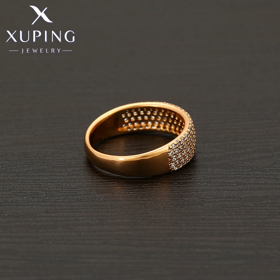 Xuping Jewelry Fashion кольцо Simple Inlayed Stone Charm Copper Alloy Round Gold Color Ring for Women Gifts X001011959