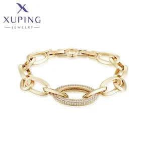 Xuping Jewelry Fashion кольцо Simple Inlayed Stone Charm Copper Alloy Round Gold Color Ring for Women Gifts X001011959