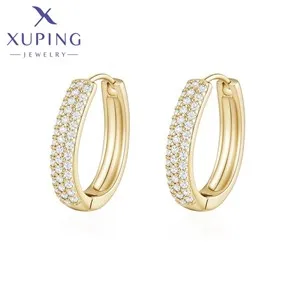 Xuping Jewelry Fashion кольцо Simple Inlayed Stone Charm Copper Alloy Round Gold Color Ring for Women Gifts X001011959