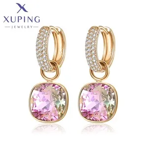 Xuping Jewelry Fashion кольцо Simple Inlayed Stone Charm Copper Alloy Round Gold Color Ring for Women Gifts X001011959