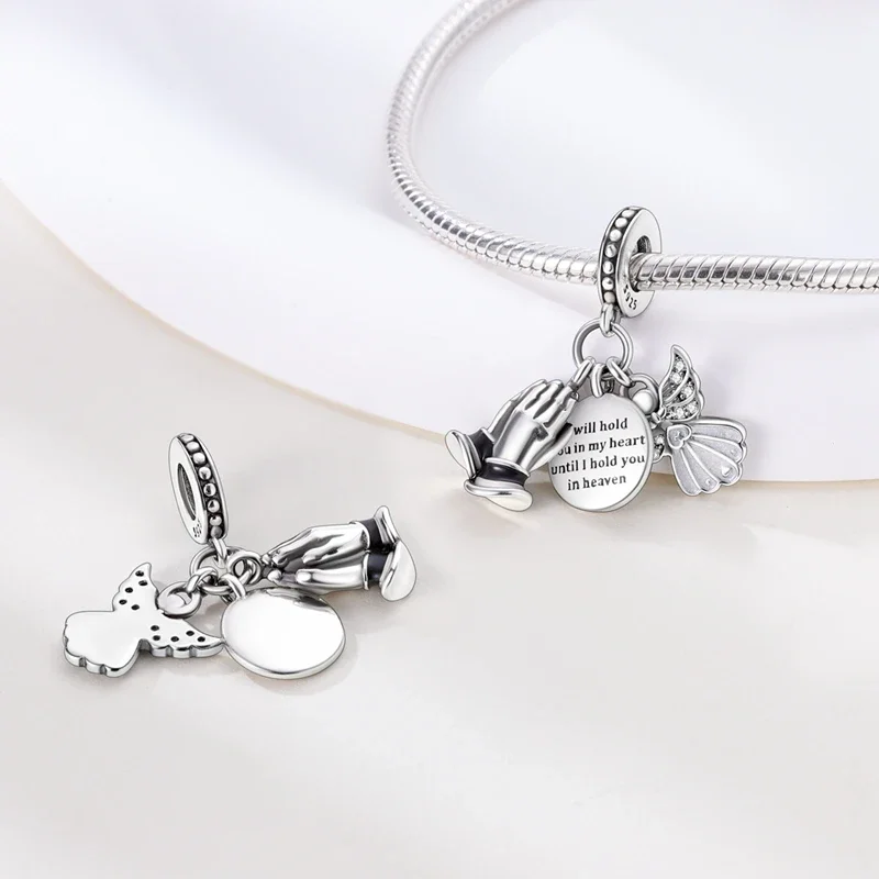 Romantic Valentine's Day Charms Pink Heart Rose Bear Charms Fit for 925 Silver Bracelet Necklace Women Anniversary‘s Gifts