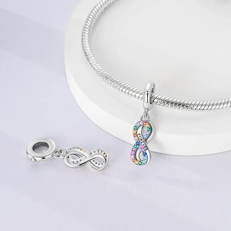 Romantic Valentine's Day Charms Pink Heart Rose Bear Charms Fit for 925 Silver Bracelet Necklace Women Anniversary‘s Gifts