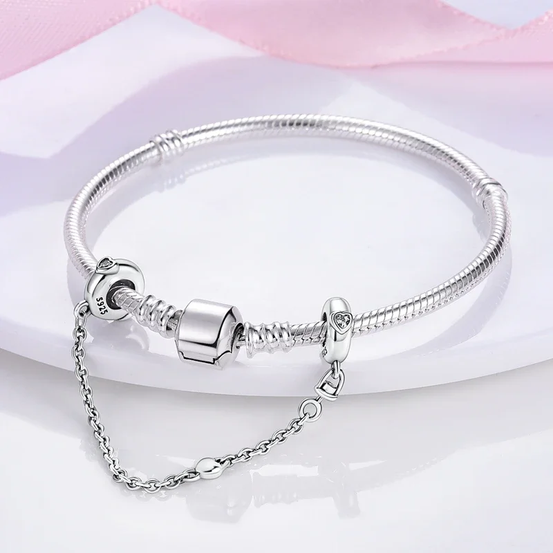 Romantic Valentine's Day Charms Pink Heart Rose Bear Charms Fit for 925 Silver Bracelet Necklace Women Anniversary‘s Gifts