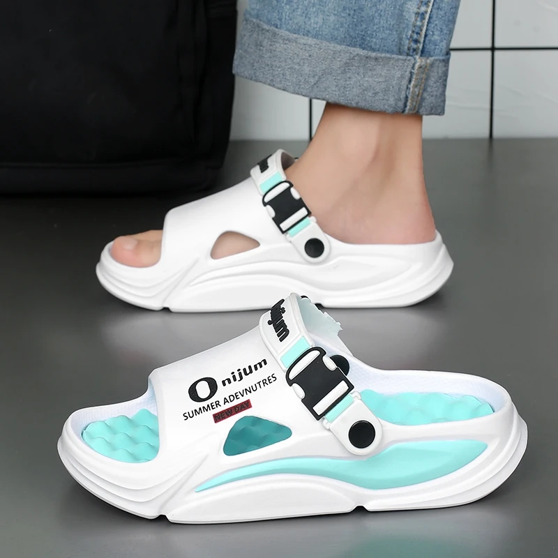 Summer Men's Massage Slippers Outdoor Sandals Beach Comfortable Indoor Slides Water Clogs Casual Shoes Men Women Home Slippers