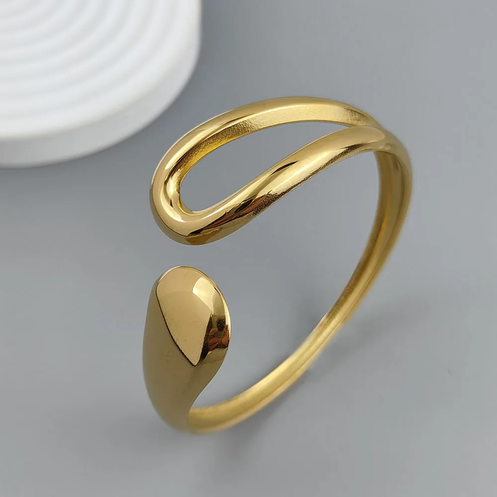 New water drop hollow stainless steelGold plated 18K bracelet, high quality waterproof silver jewelry, gift for couples