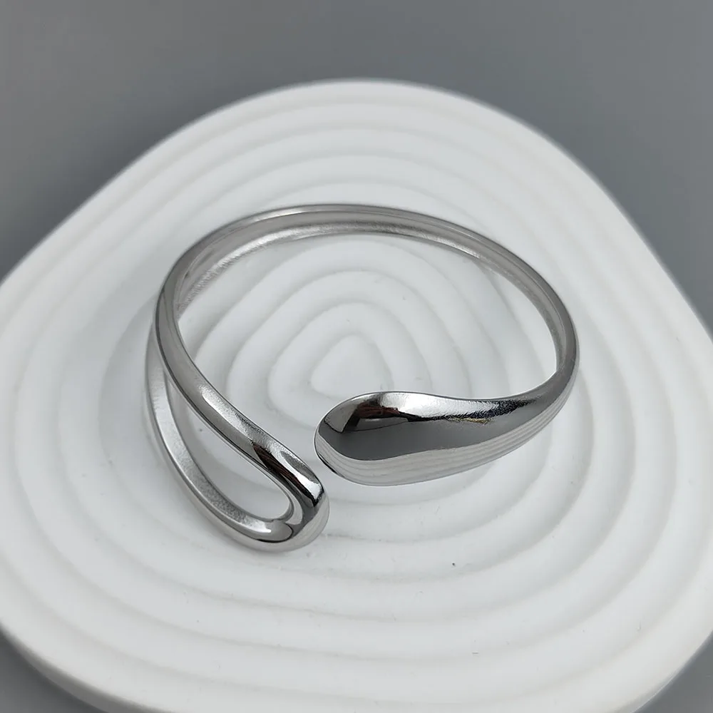 New water drop hollow stainless steelGold plated 18K bracelet, high quality waterproof silver jewelry, gift for couples