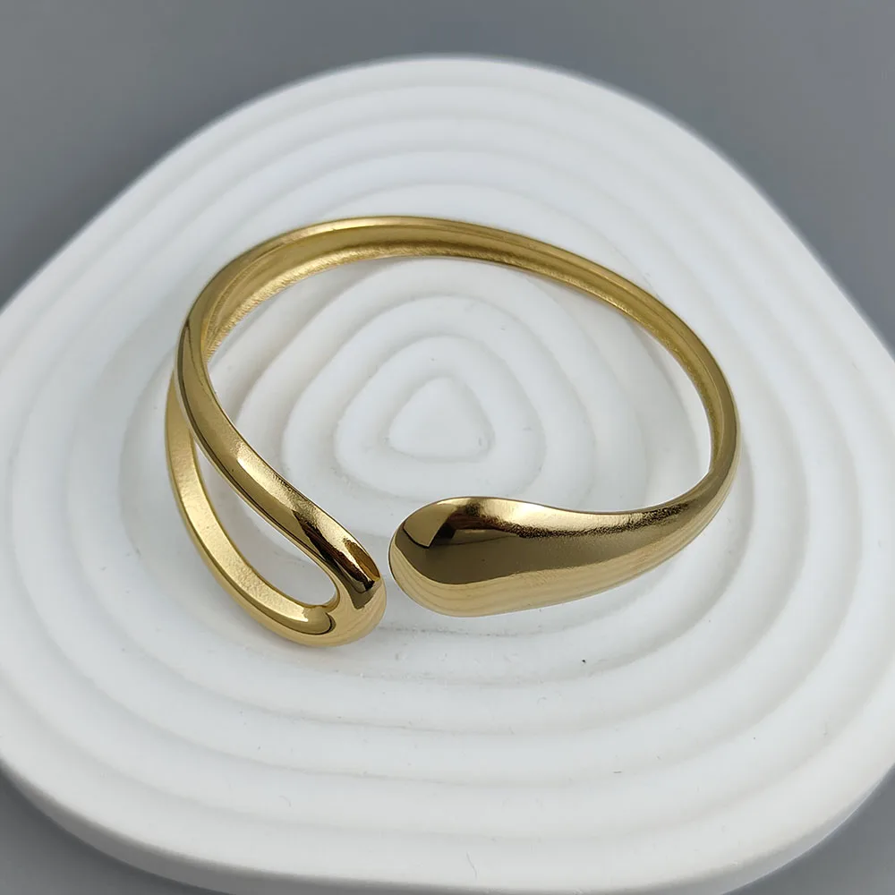 New water drop hollow stainless steelGold plated 18K bracelet, high quality waterproof silver jewelry, gift for couples