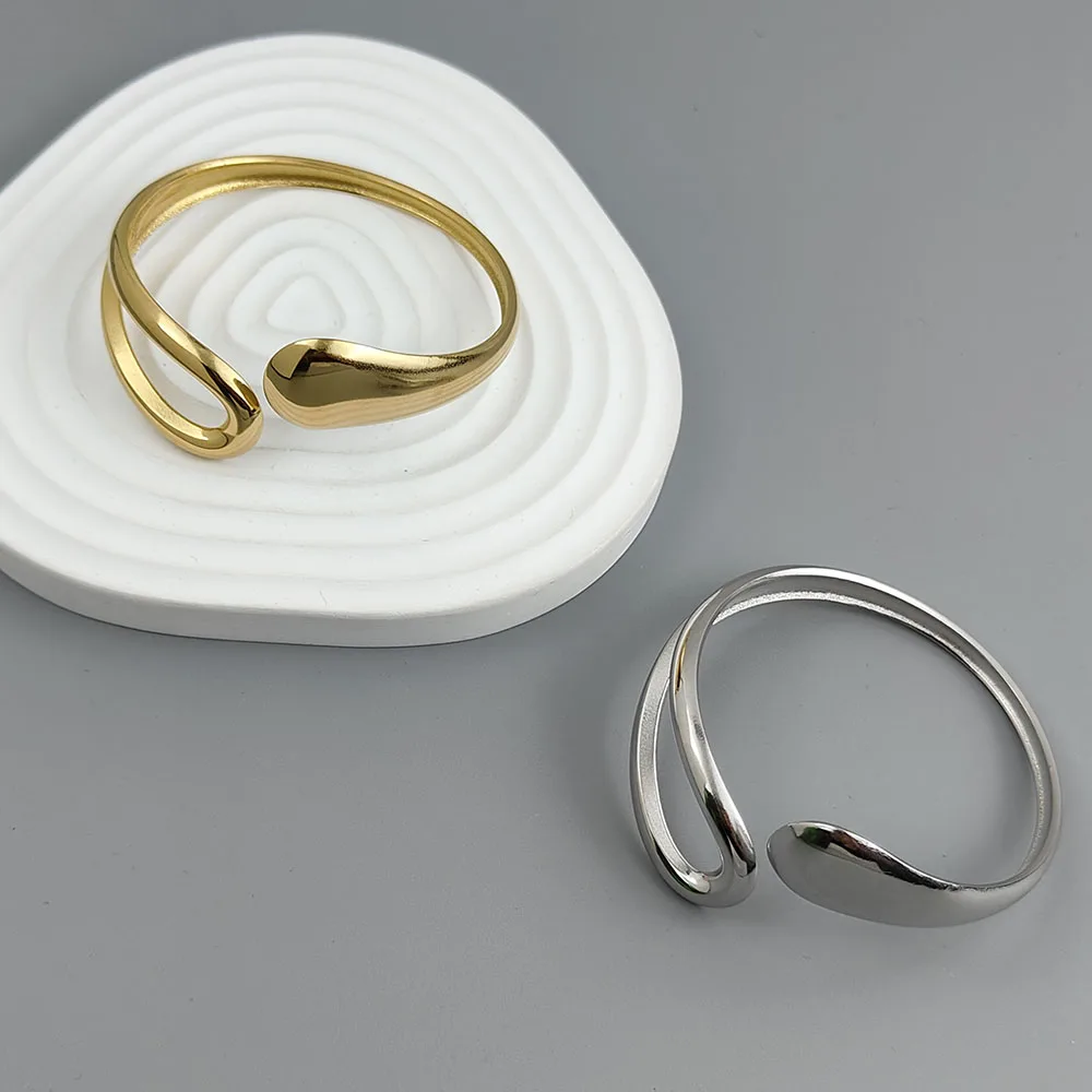 New water drop hollow stainless steelGold plated 18K bracelet, high quality waterproof silver jewelry, gift for couples