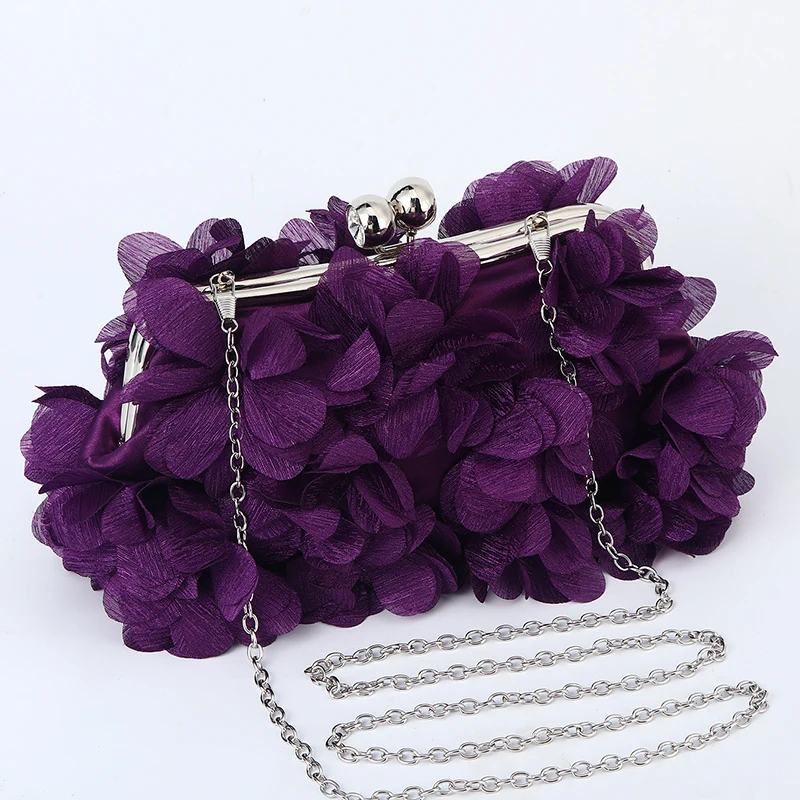 Flower Dinner Purse Designer Floral Chain Crossbody Bride Handbag Clutches Woman Petal Evening Party Clutch Wedding Dress Bag