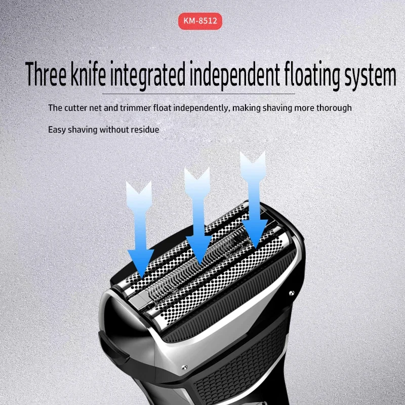Kemei Men's Electric Shaver Facial Beard Wet & Dry Shaver Rechargeable Professional Razor Shaving Machine