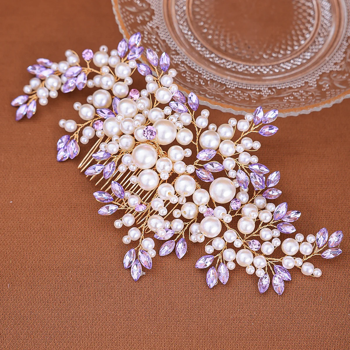 Wedding Alloy Pearl Hair Comb Jewelry Girls Handmade Hairpin Hair Comb Bridal Tiaras Wedding Hair Accessory Jewelry Gift