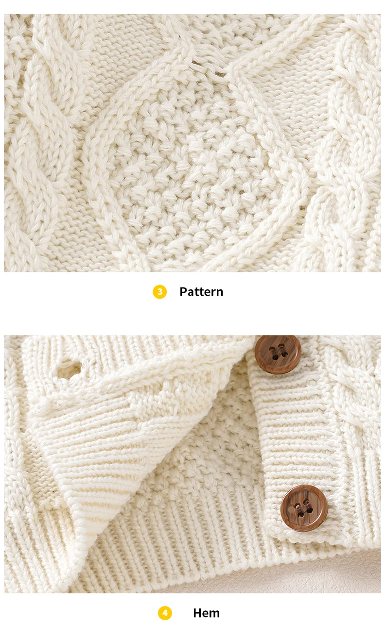 Baby Sweater Cotton Knitted Newborn Kid Clothing Fashion Solid Tops Outerwear Infant Girls Boys Cardigan Long Sleeve Autumn 0-3Y