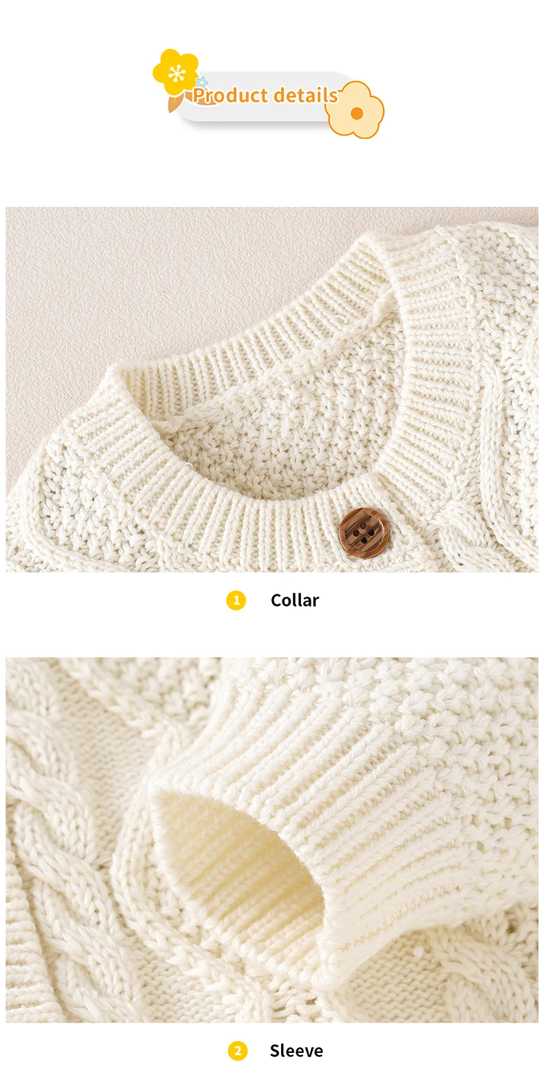 Baby Sweater Cotton Knitted Newborn Kid Clothing Fashion Solid Tops Outerwear Infant Girls Boys Cardigan Long Sleeve Autumn 0-3Y
