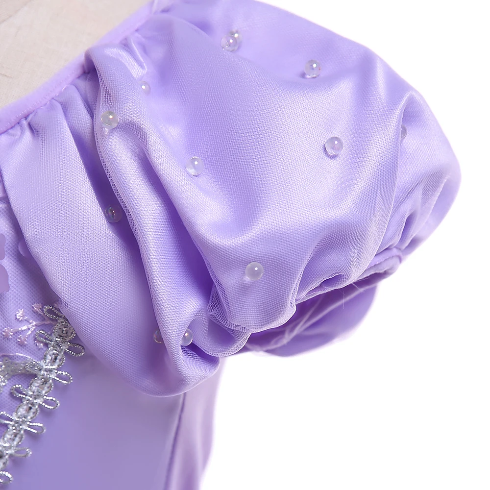Girls Frozen Purple Sophia Rapunzel Princess Gown Kids Cosplay Sofia Dresses Birthday Carnival Clothing For Girl Children Wear