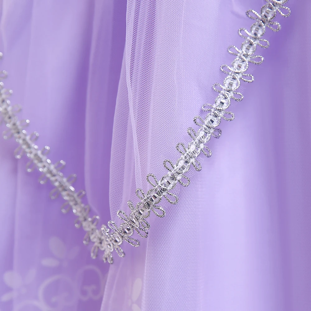 Girls Frozen Purple Sophia Rapunzel Princess Gown Kids Cosplay Sofia Dresses Birthday Carnival Clothing For Girl Children Wear