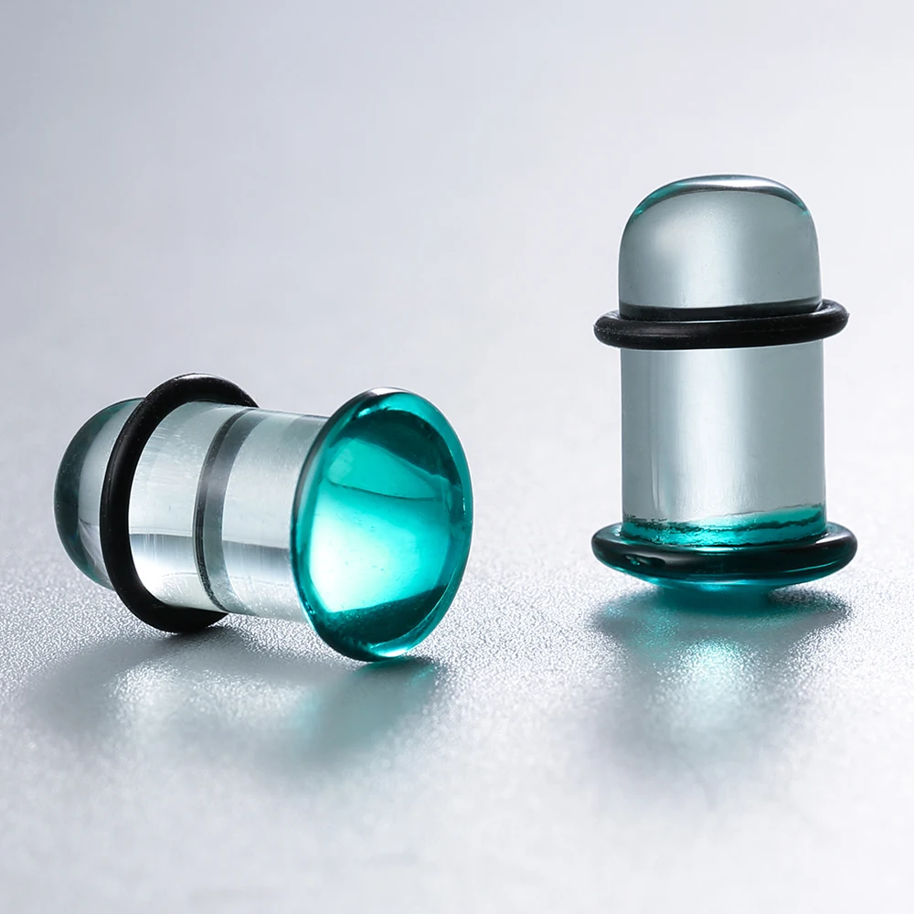 Casvort Pyrex Glass Dead Plugs 14G-00g Comfy Ear Gauges Tunnels Expander 0.5mm Increments Piercing Body Jewelry Stretching Kit